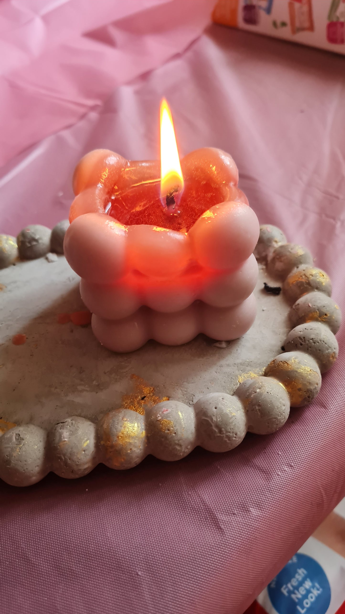 Bubble handmade soy wax candle.