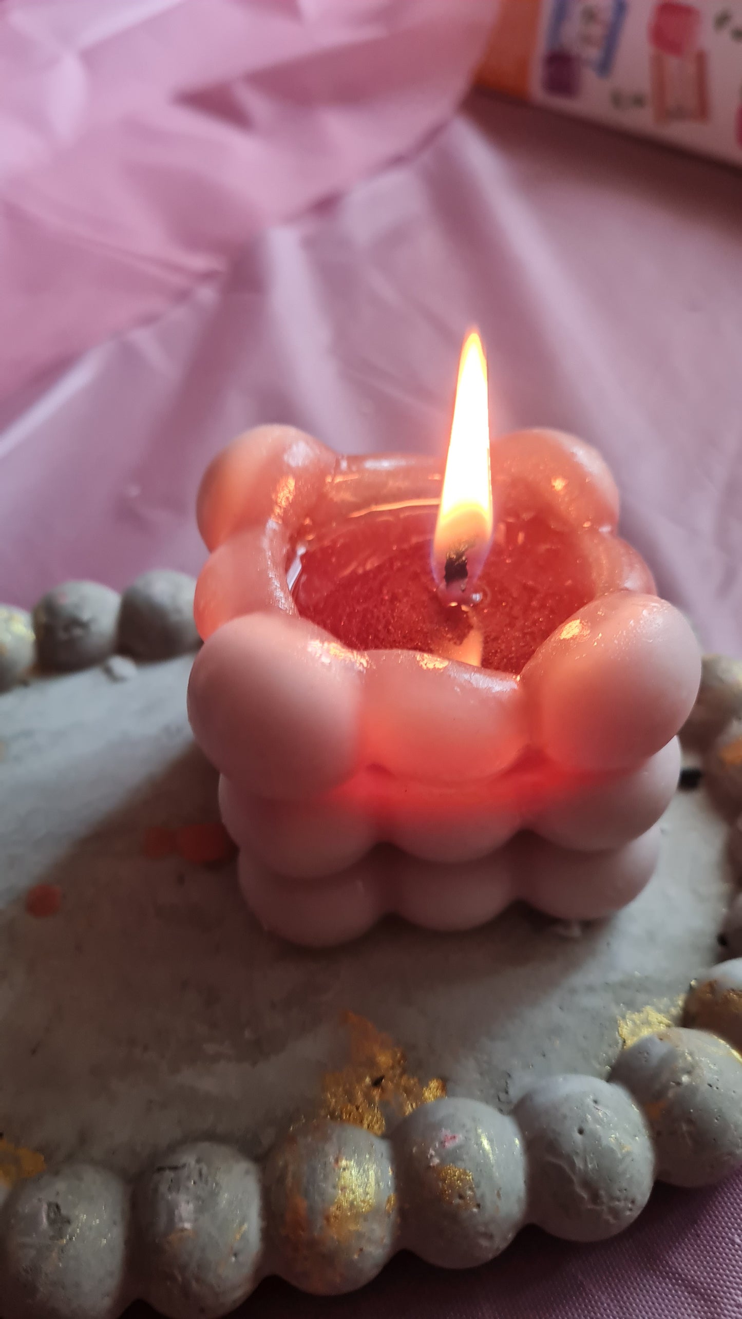 Bubble handmade soy wax candle.