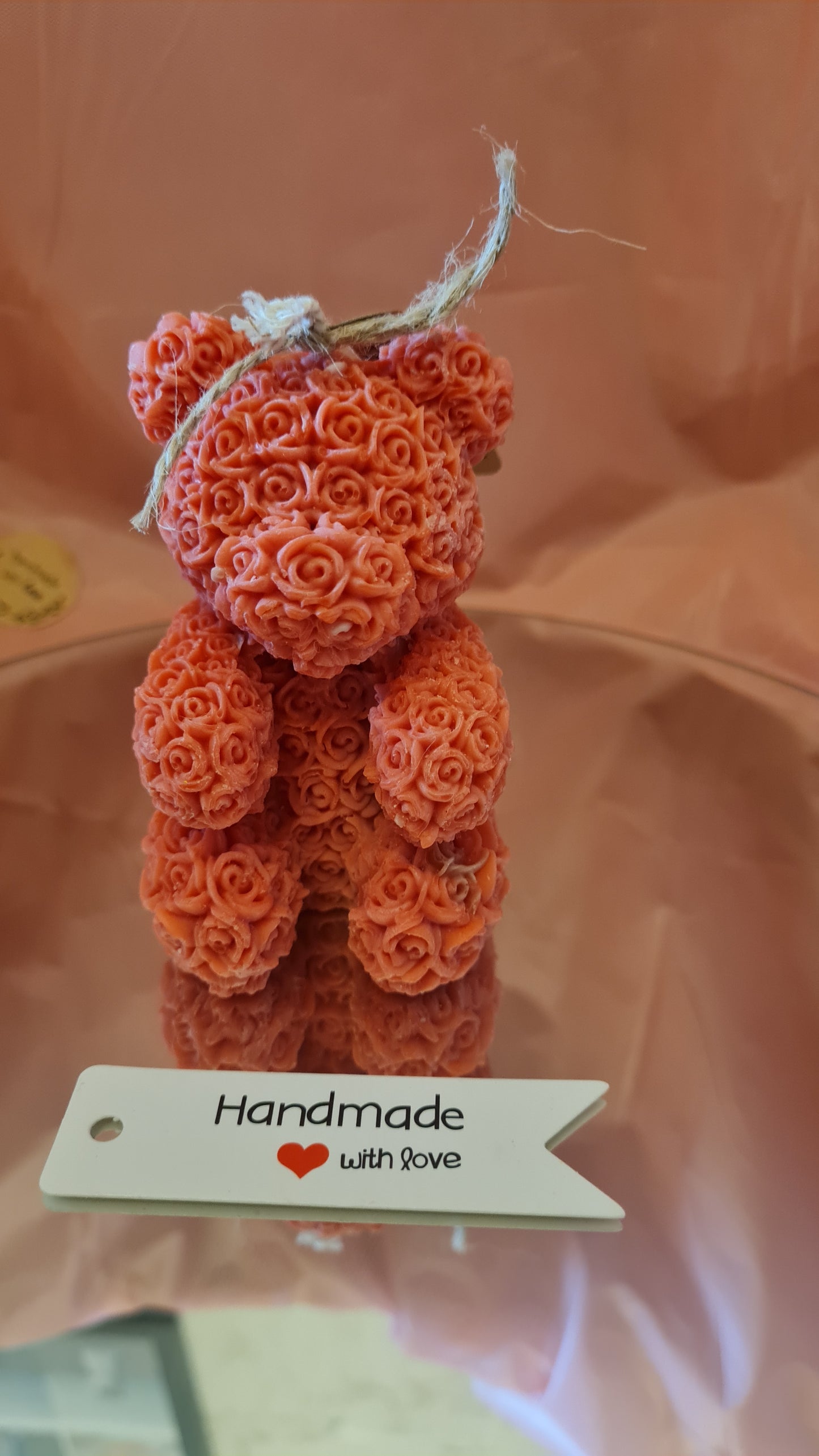 Teddy bear pillar candle soy wax (131g)