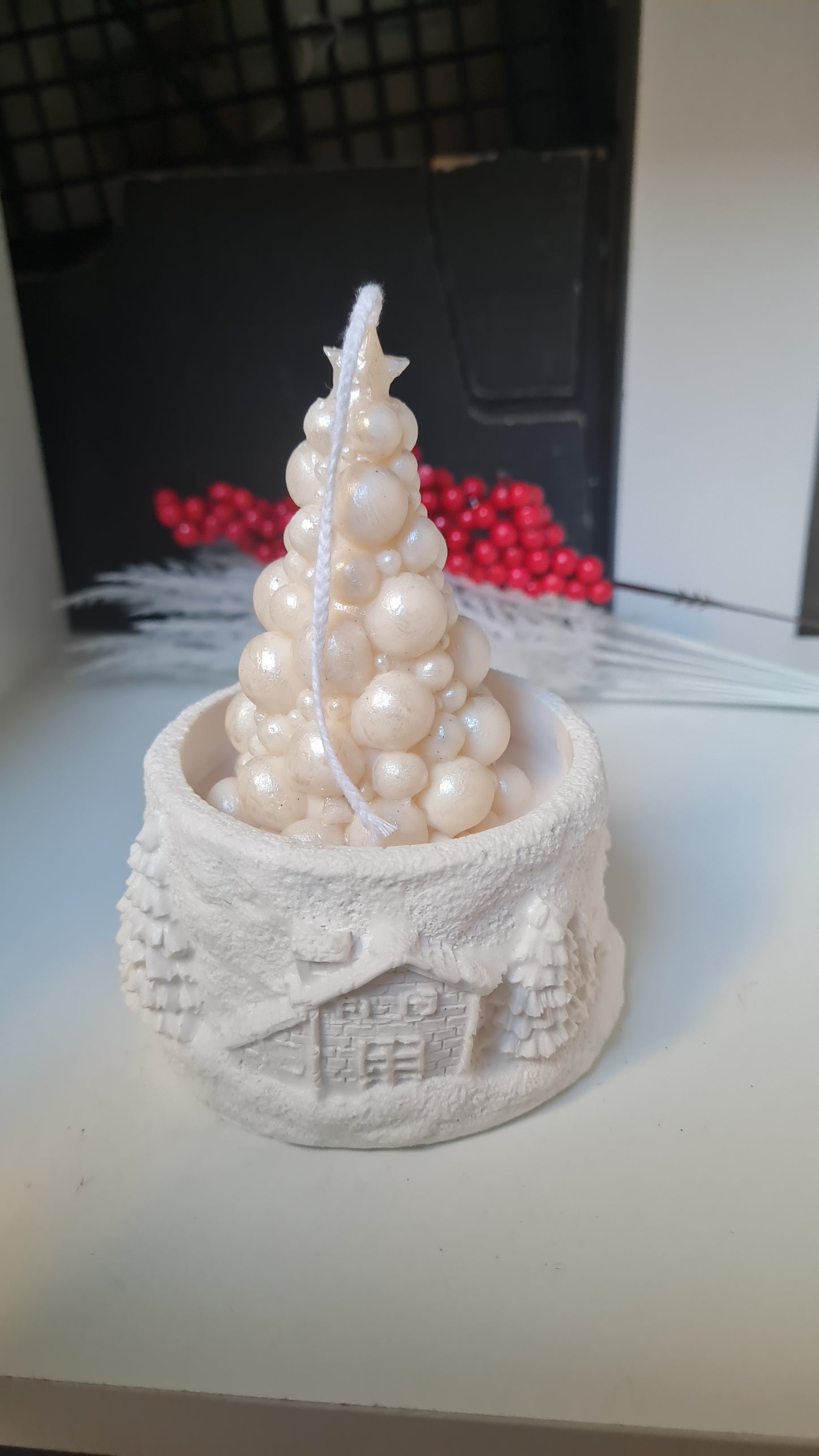 Snow town with Christmas tree"Candels Soya wax 100%natural