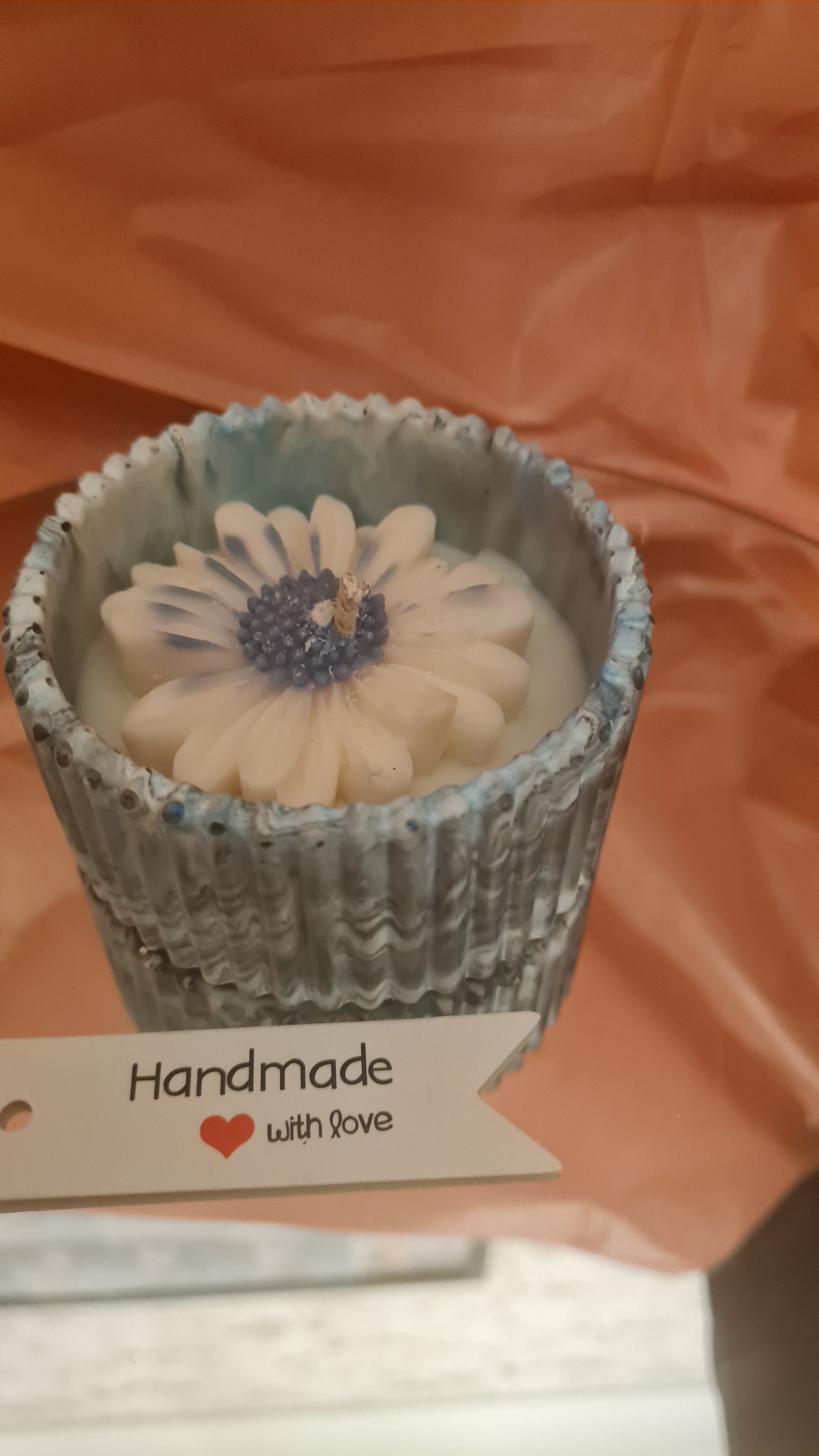 Soy wax Container with Daisy Pattern