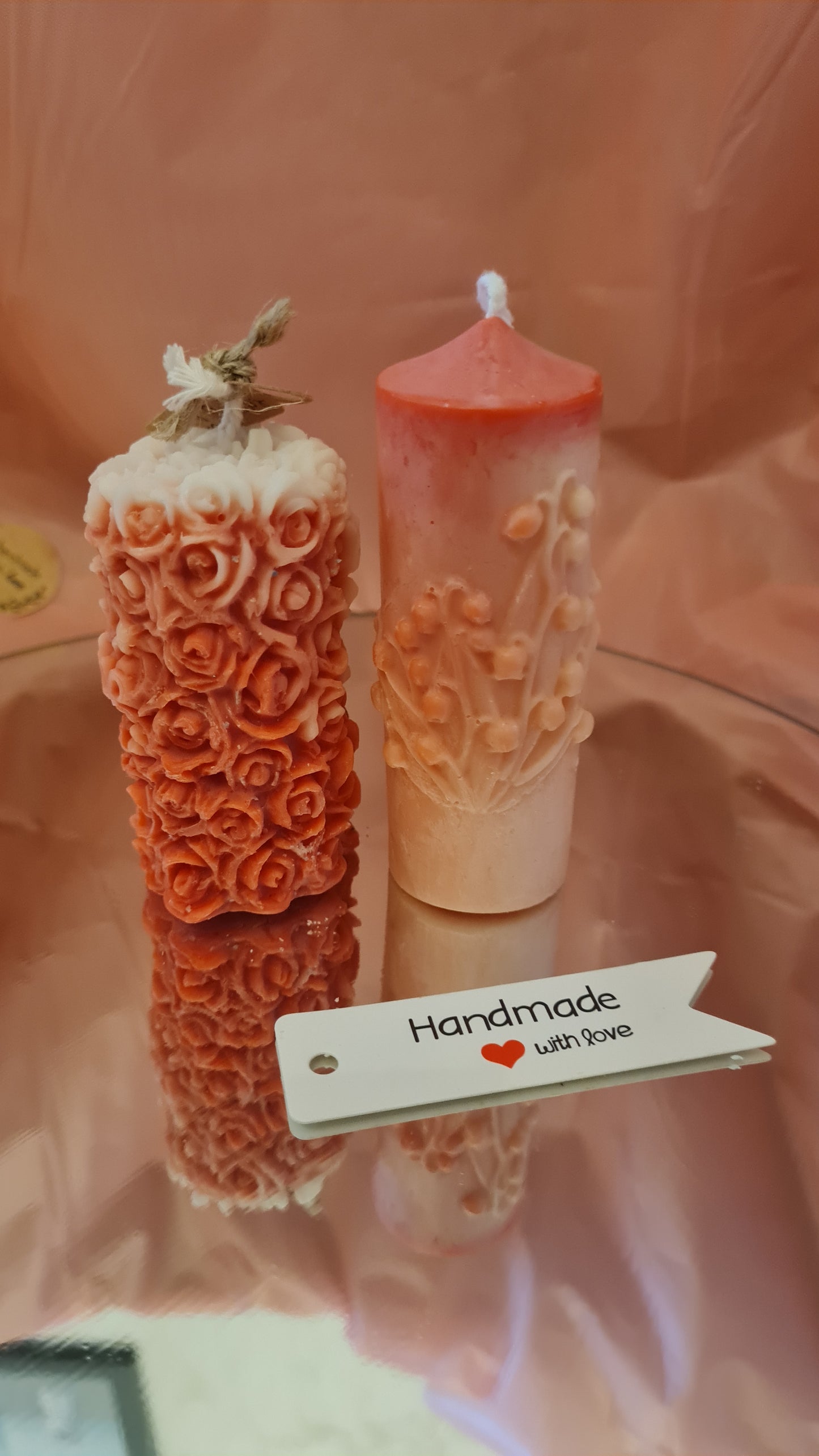 2 pillar candle Rose &Lily (135g)